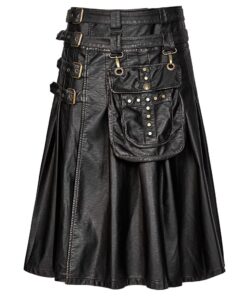 Steampunk Gothic Leather Kilt