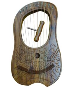 Lyre Harp 4 Bird Design 10 Strings Hand Engraved