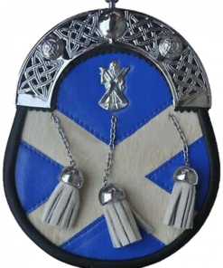 Scottish Flag Leather Sporran